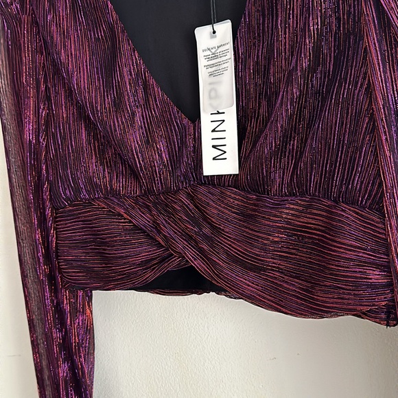 MinkPink Ines Twist Lurex Long Sleeve Top - Picture 8 of 13